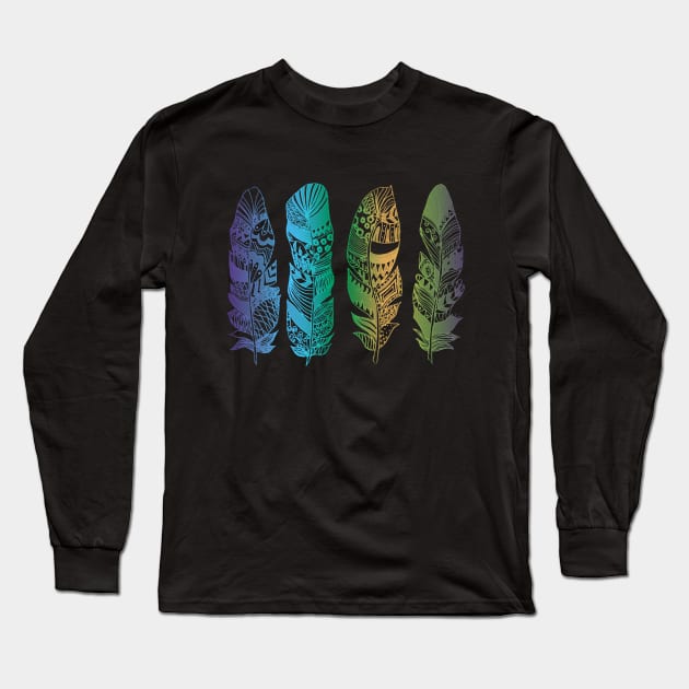 Never too many Feathers Long Sleeve T-Shirt by lannie